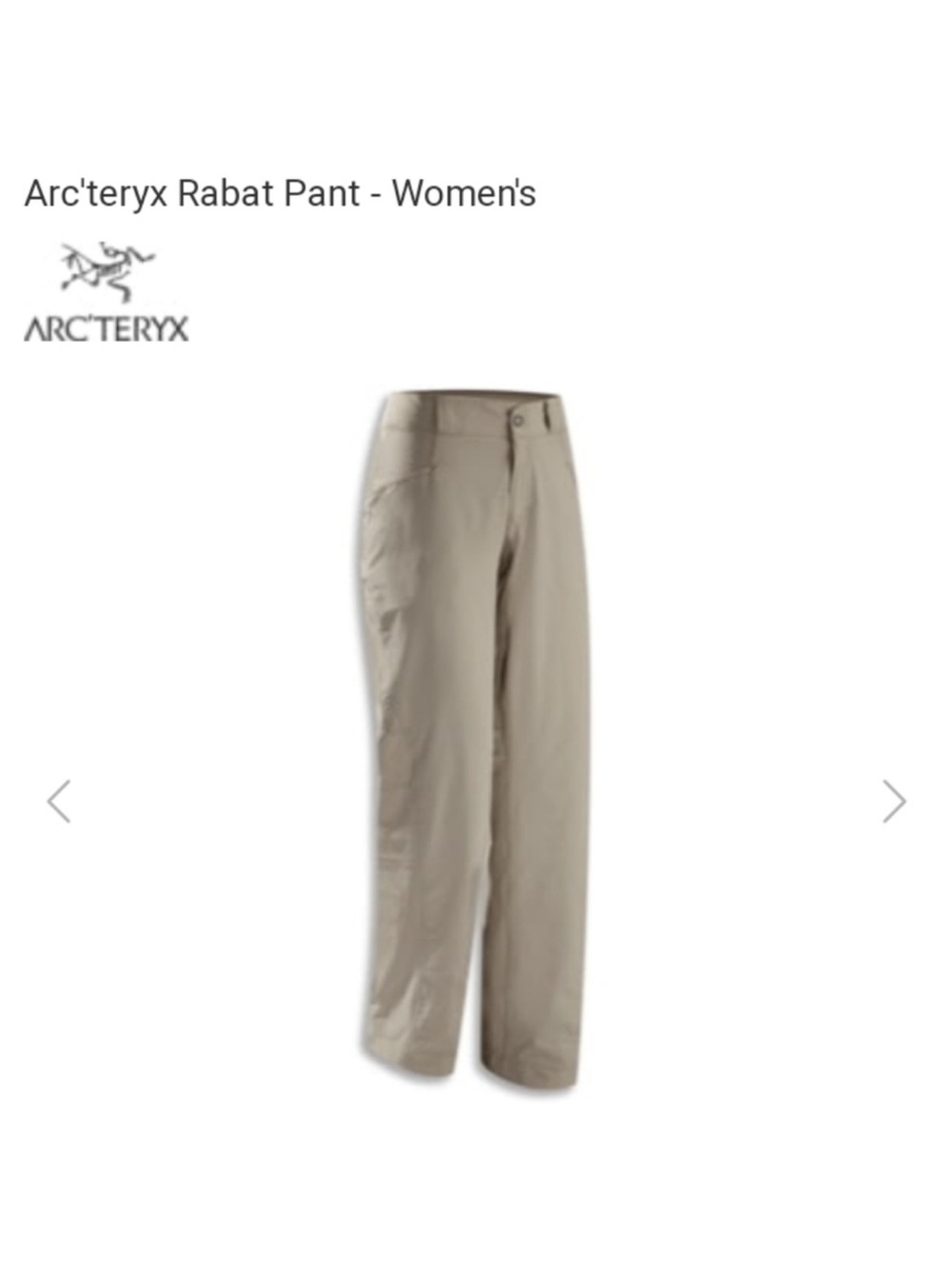 Arc'teryx Women's Rabat Pants in Toasted Coconut sz.12